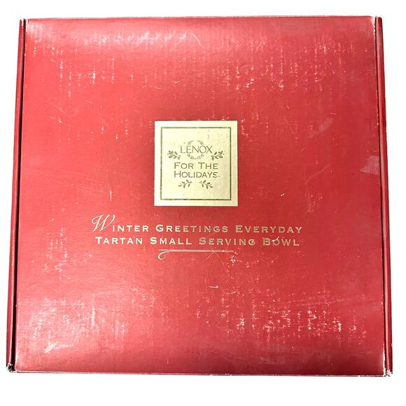 Lenox Winter Greetings Everyday Tartan Cardinal Small Serving Bowl-New in Box! - Picture 5 of 7